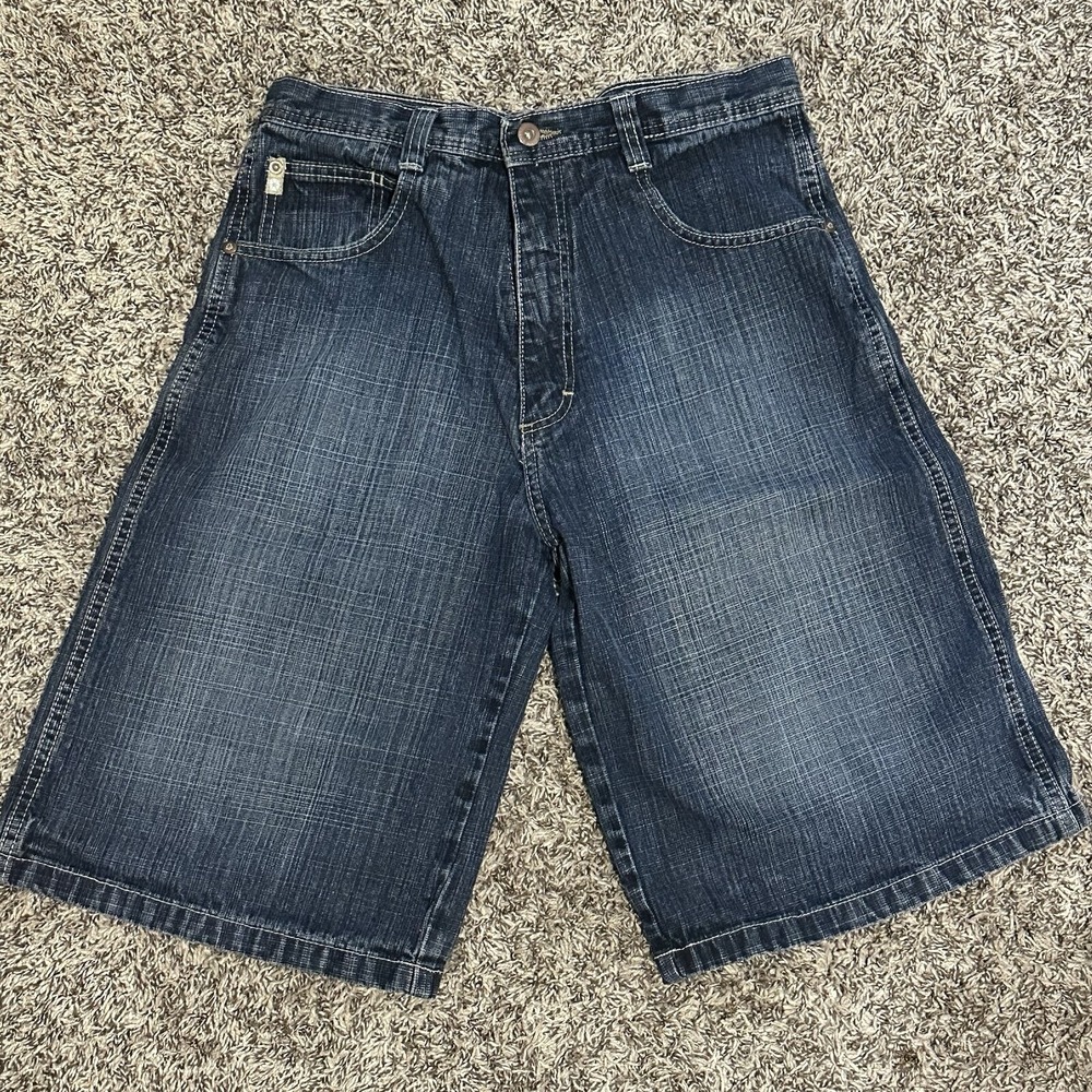 Vintage South Pole Denim Jeans Shorts Blue Men's Size 20 Y2K‎ Grunge